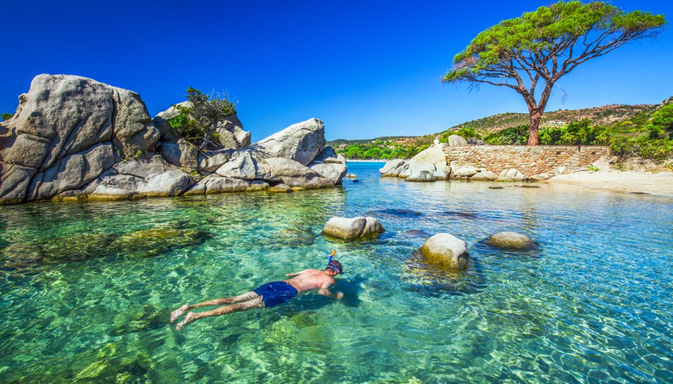 La plage de Palombaggia en Corse