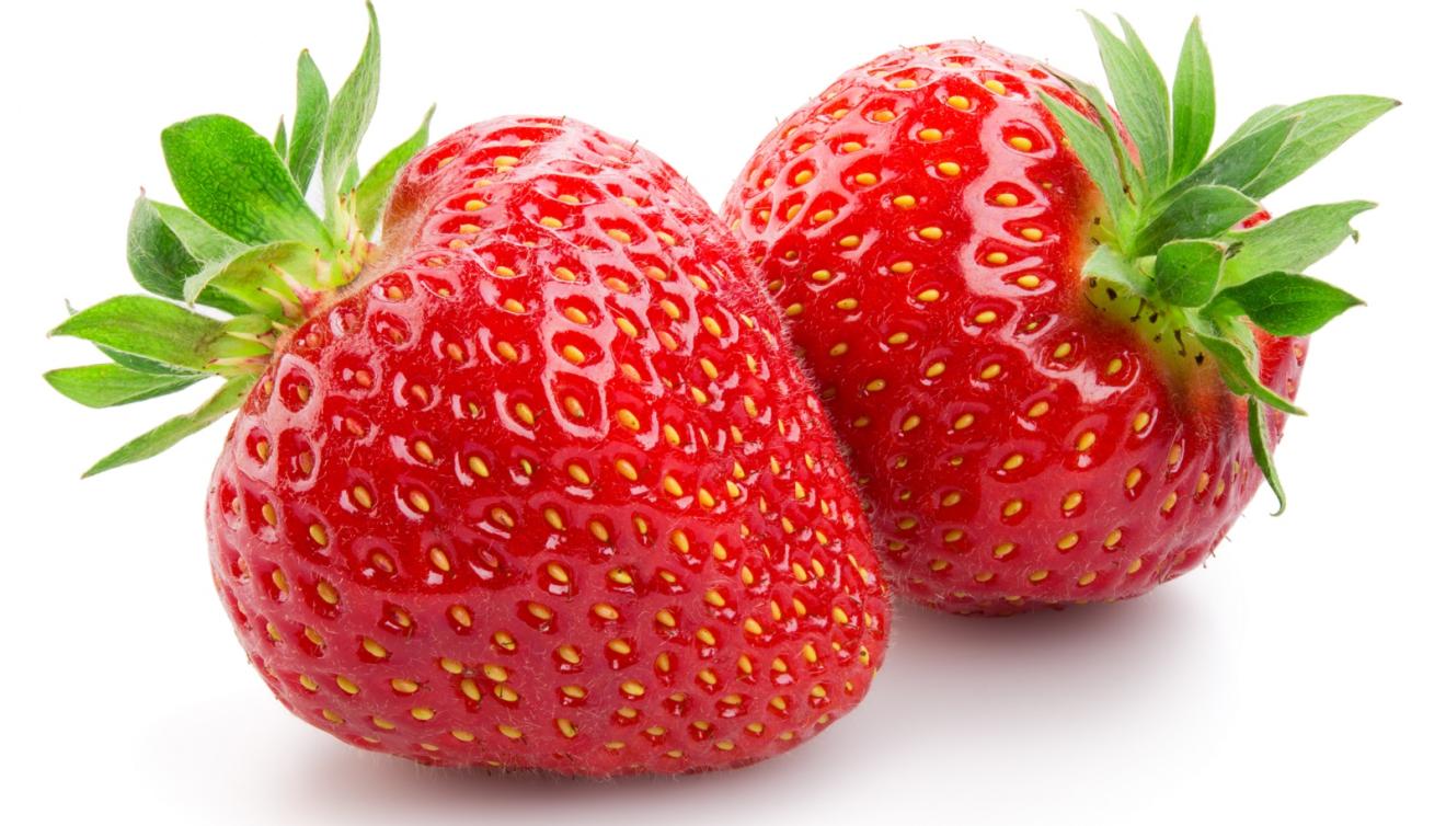 aardbeien op witte achtergrond