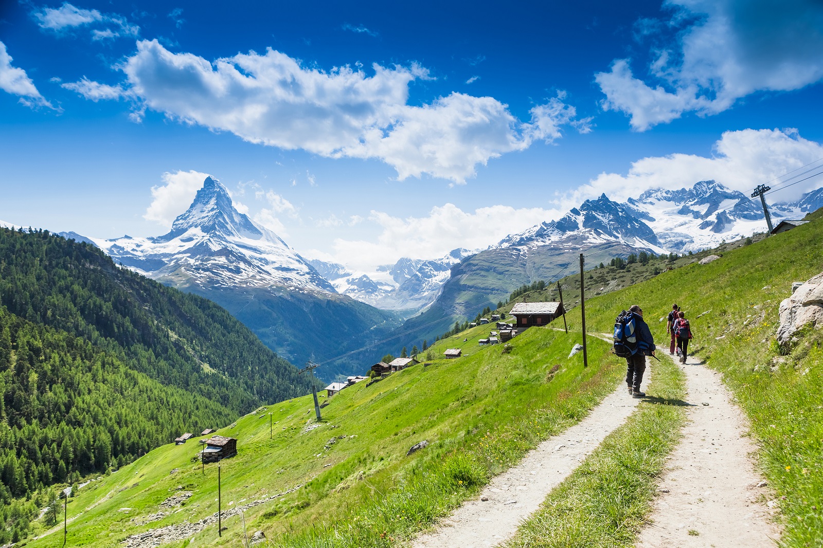 bergpanorama met matterhorn in wallis, zwitserland