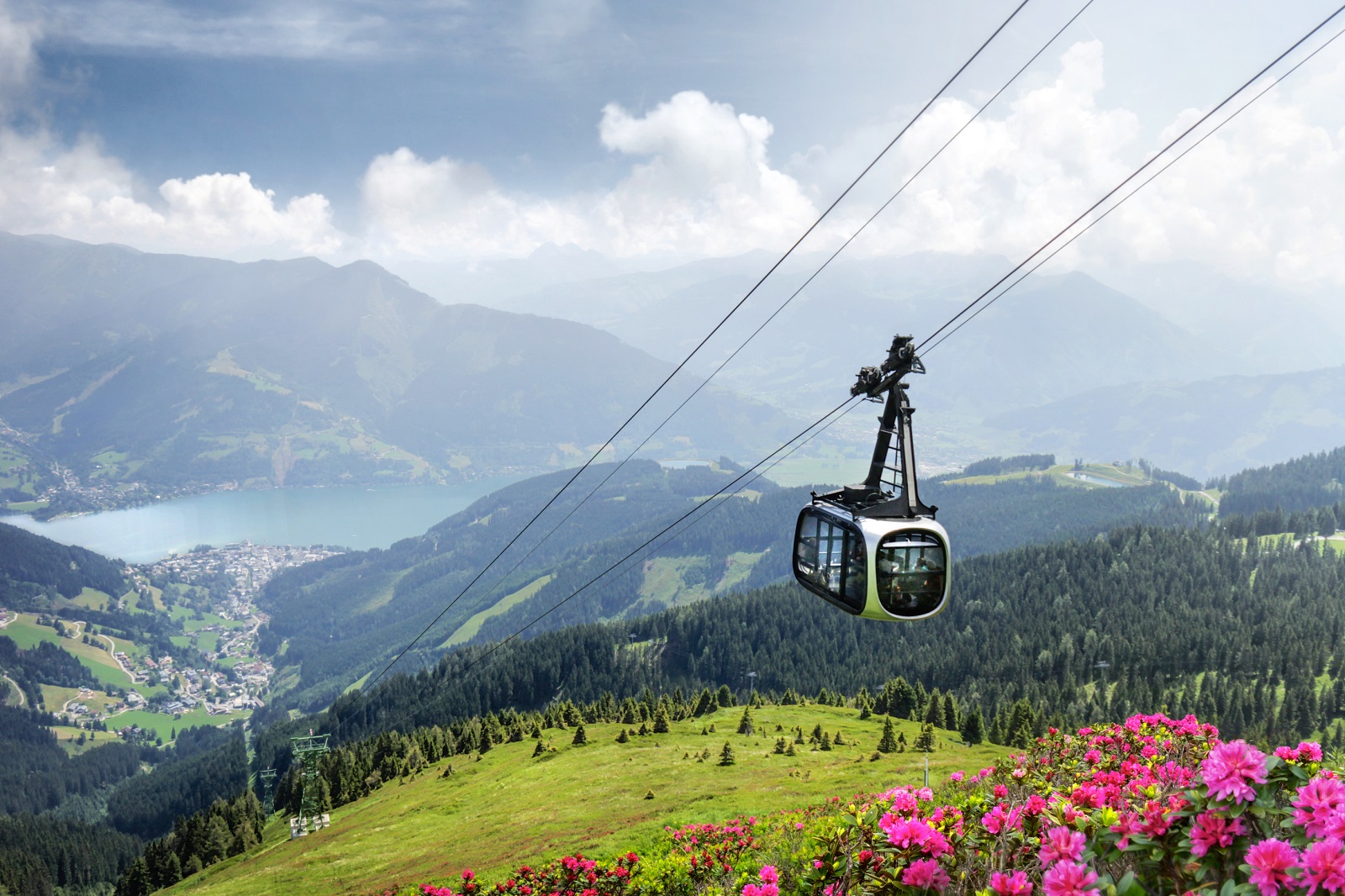 kabelbaan in zell am see, oostenrijk