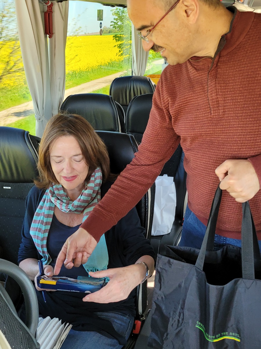 aan boord van de bus